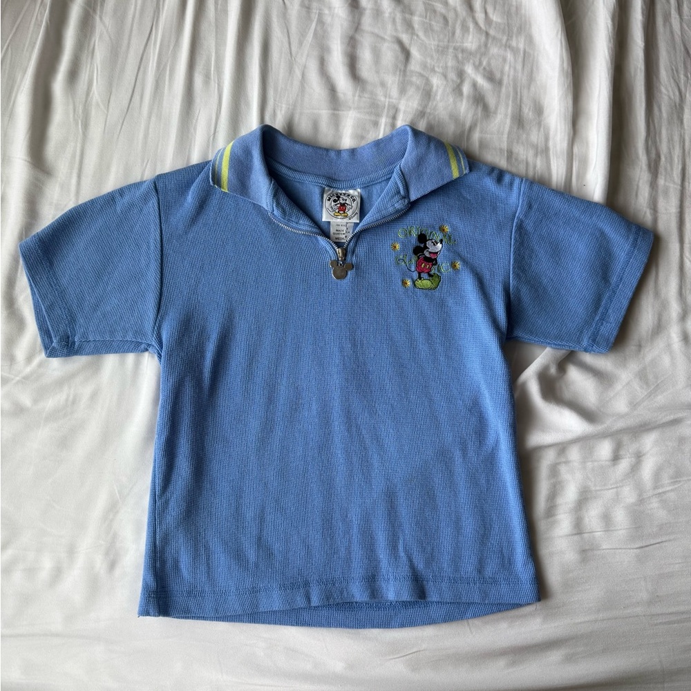 Vintage Women’s Disney Mickey Mouse Light Blue Polo Shirt Sz.M